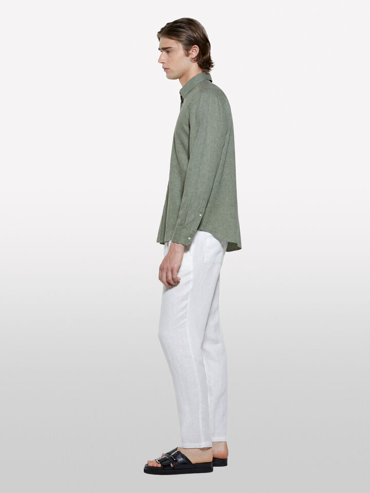 Weiße Jogginghose aus 100% Leinen - joggers hosen für herren - Weiss | Sisley image number 2